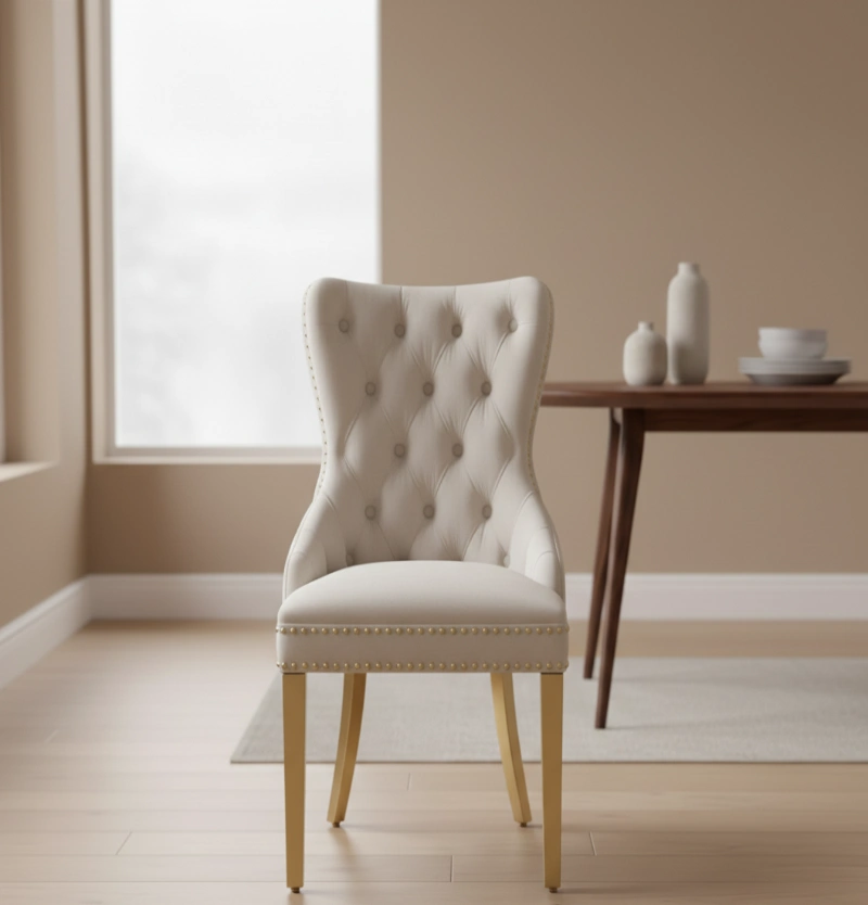 Gold Dining Chair With Lion Knocker