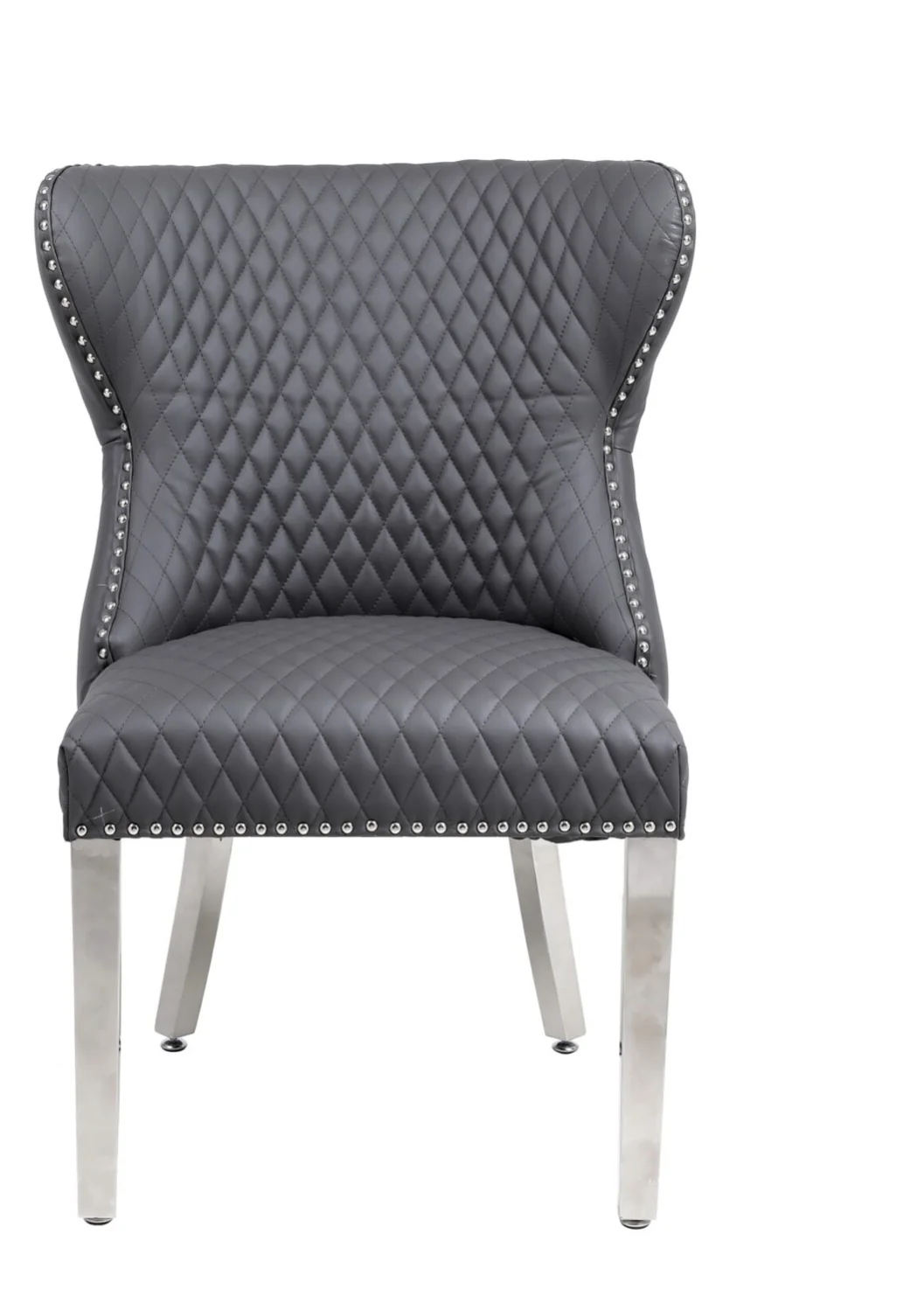 Dark Grey Leather Dining Chairs – Valentino