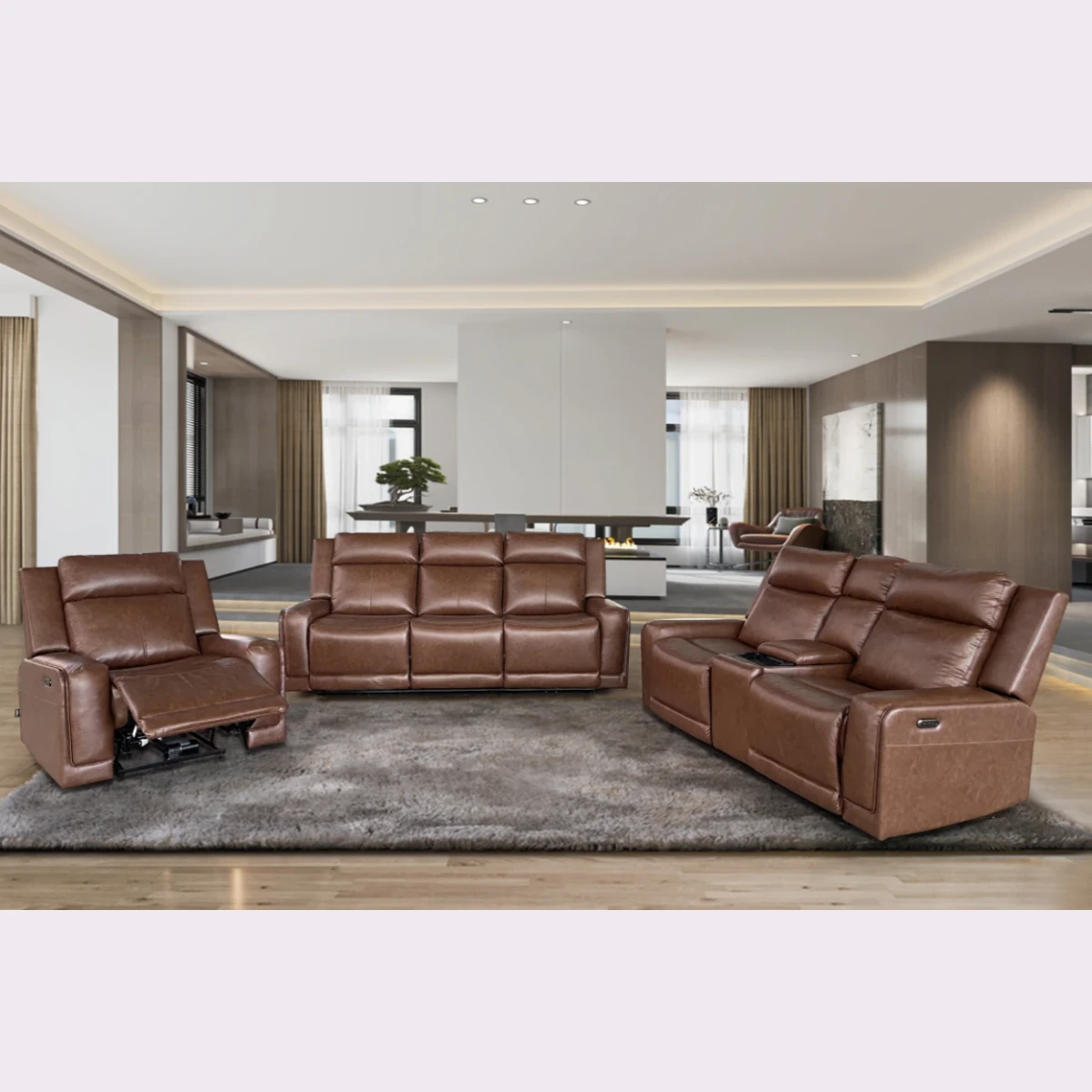 Brown Recliner Sofa With Cup Holders
